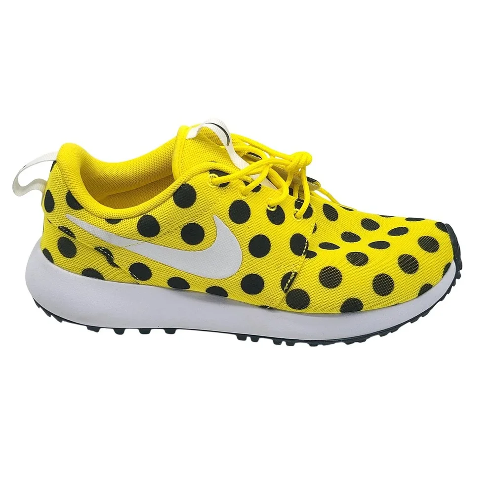 Nike Roshe Golf Next Nature Shoes Yellow Black Polka Dot FD2599 700 Size 6 - Picture 1 of 10